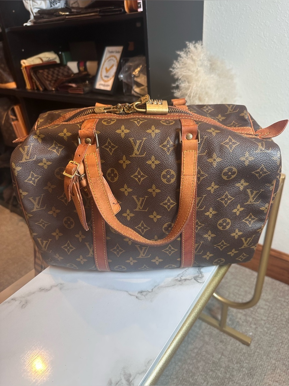 LOUIS VUITTON VINTAGE MONOGRAM SAC SOUPLE 35 DUFFLE BAG